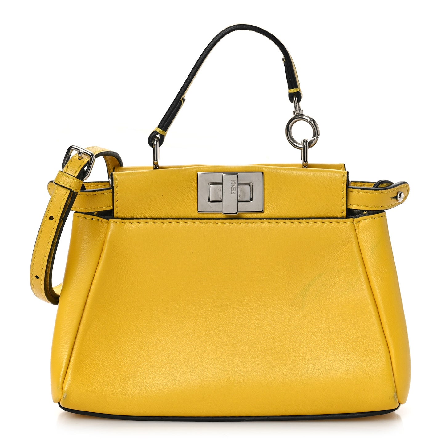 Shiny Nappa Micro Peekaboo Iconic Satchel Sunflower