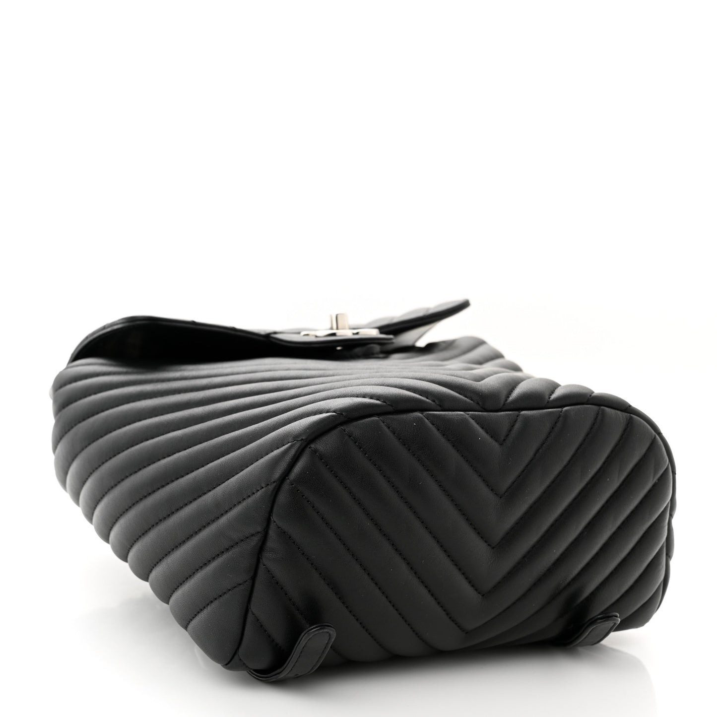 Calfskin Chevron Quilted Small Urban Spirit Backpack Black