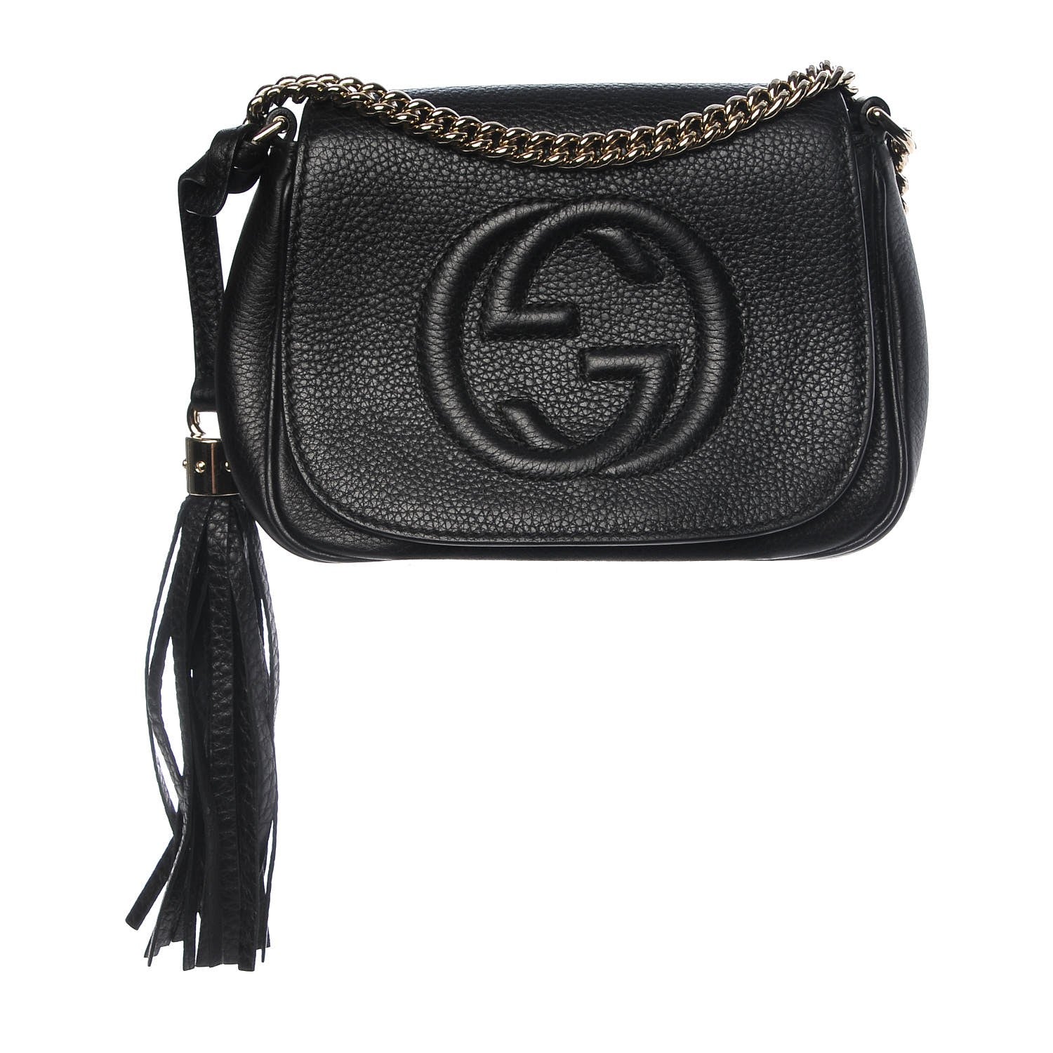 Gucci Pebbled Calfskin Small Soho Flap Crossbody Black 1 of 9