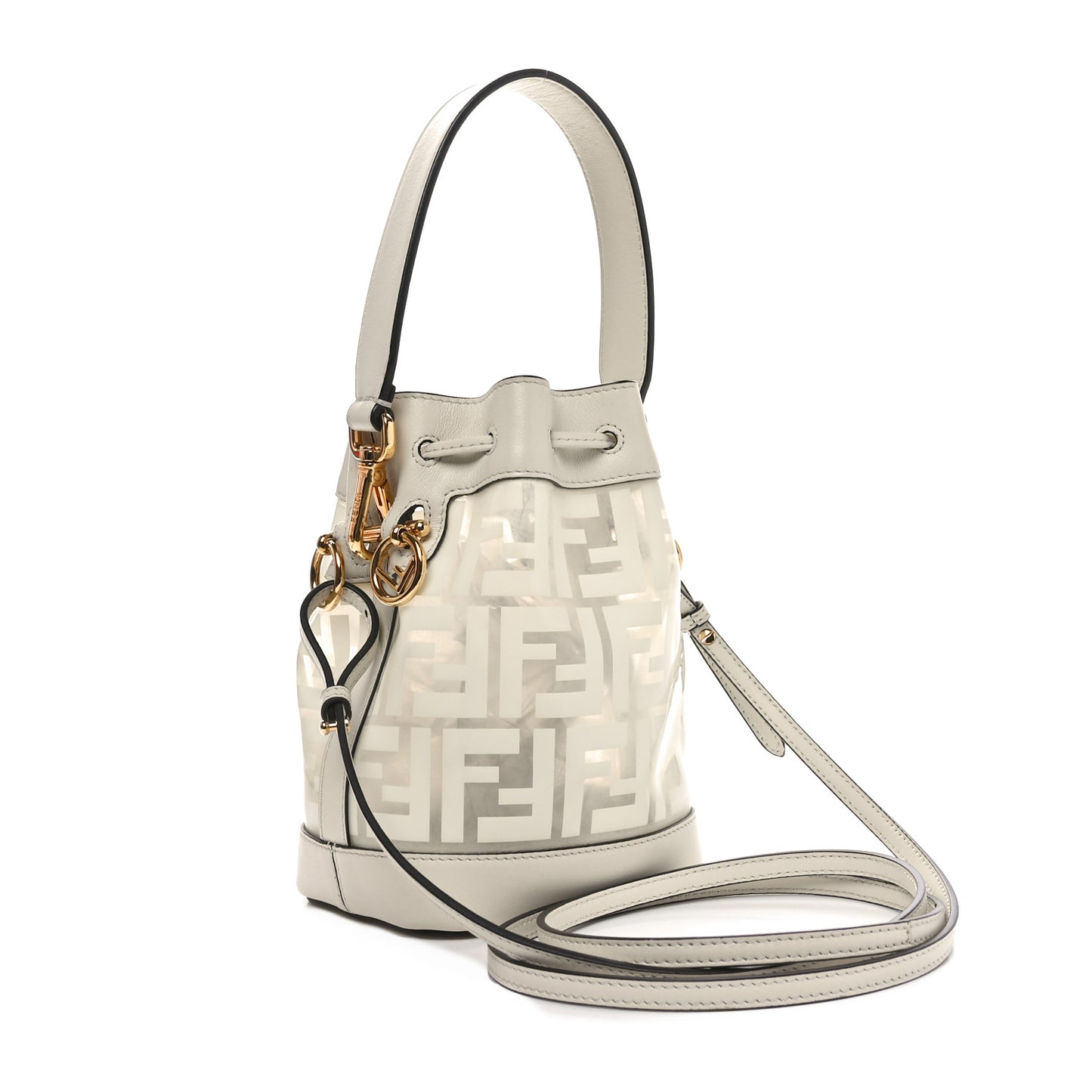 TPU FF Vitello Grace F is Fendi Mini Mon Tresor Bucket Bag White