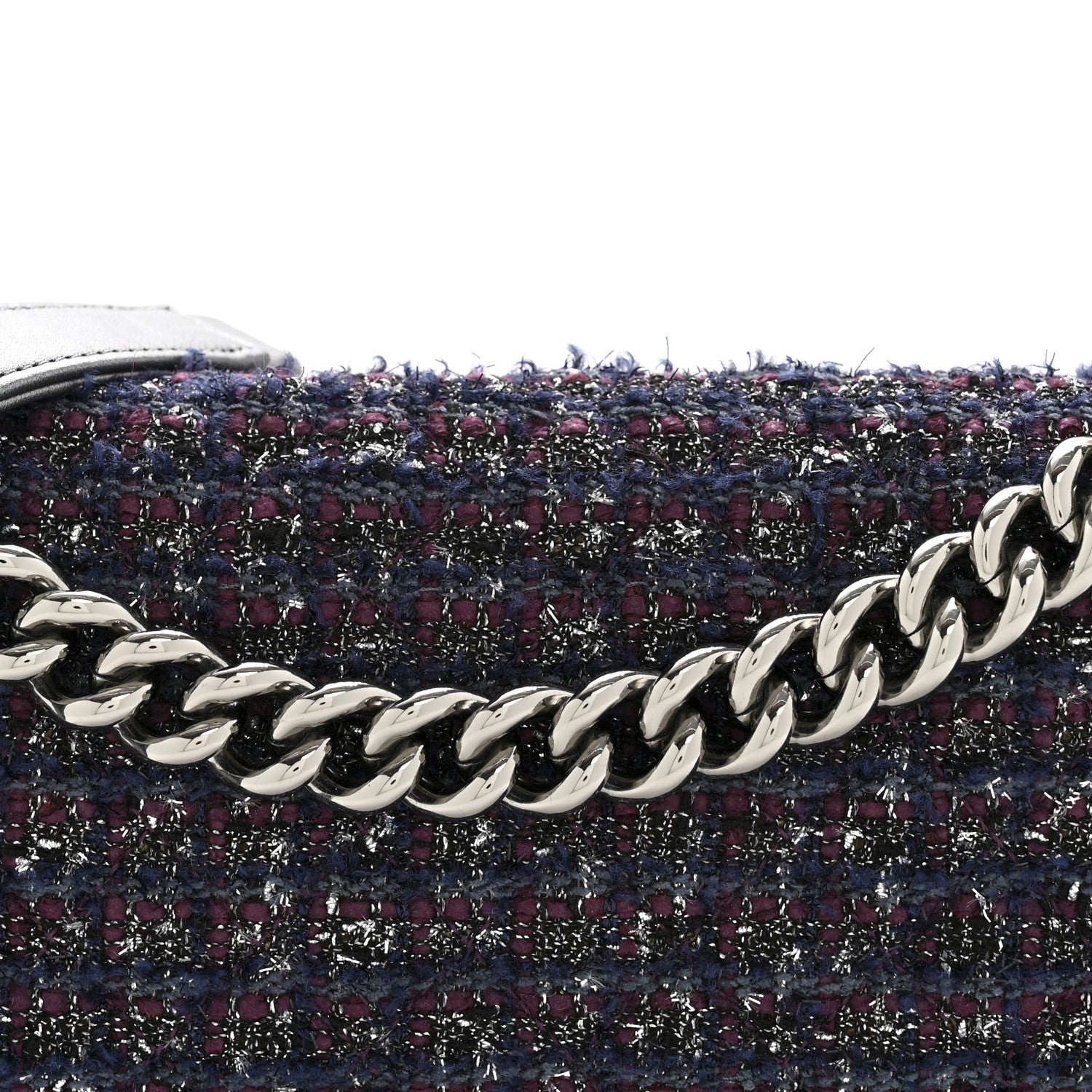 Chanel Tweed Metallic Lambskin Medium Boy Flap Silver 8 of 14
