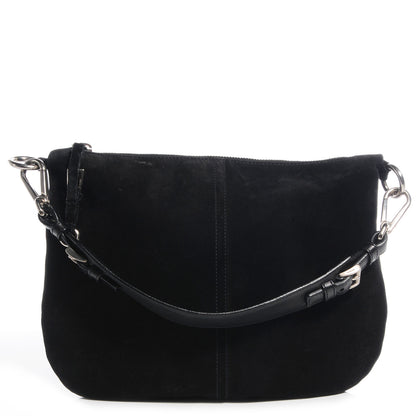 Prada Suede Shoulder Bag Nero Black 1 of 12