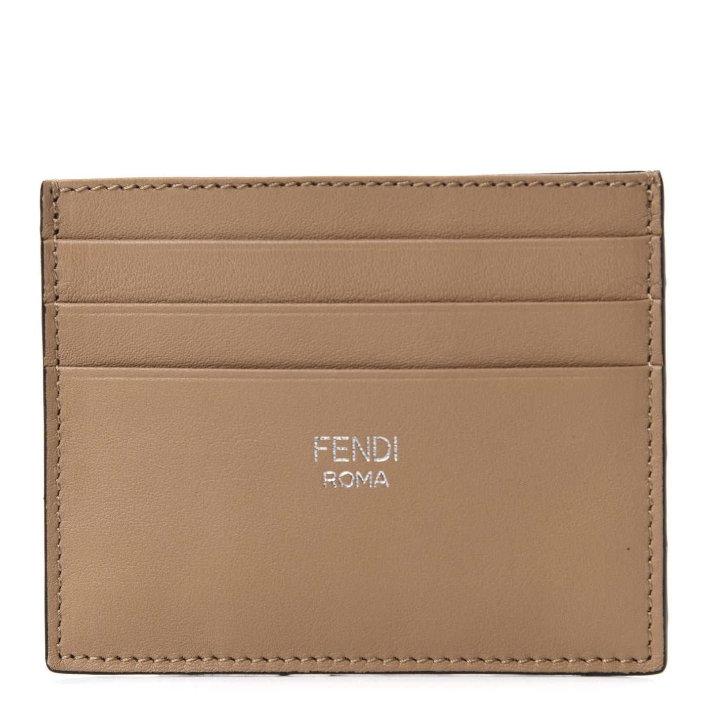 Vitello Dolce Bi-Color Card Holder Tan Black