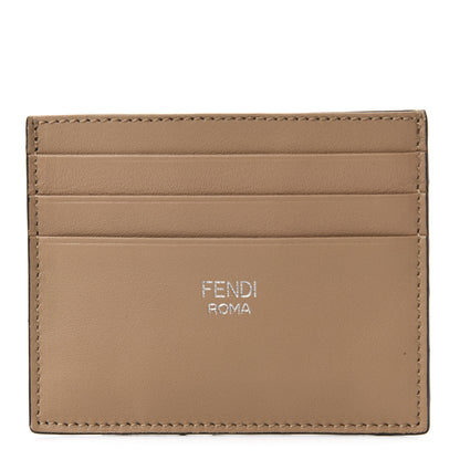 Fendi Vitello Dolce Bi-Color Card Holder Tan Black 1 of 8
