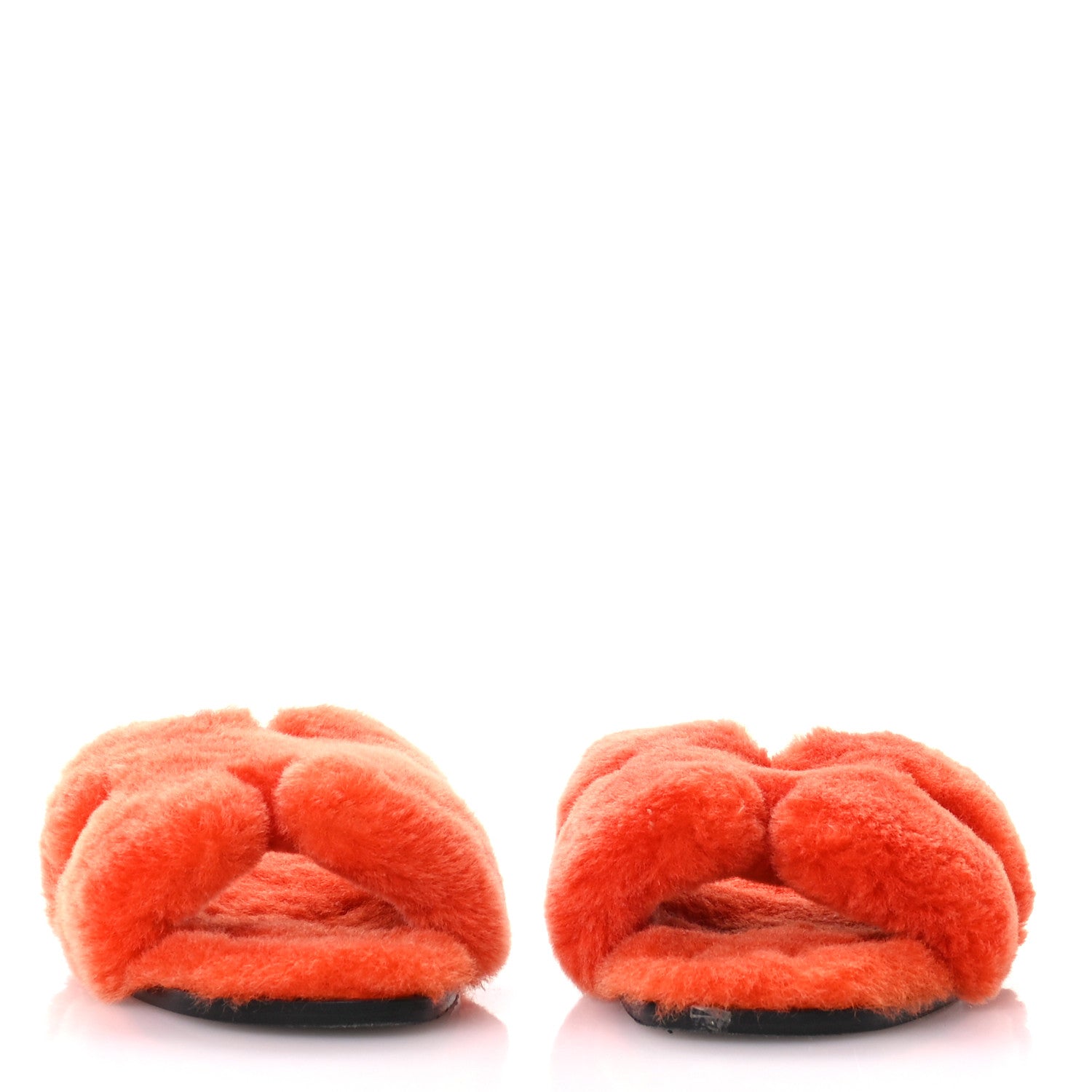 Hermes Woolskin Oran Sandals 37 Orange 3 of 8