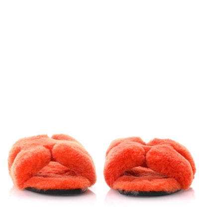 Hermes Woolskin Oran Sandals 37 Orange 3 of 8