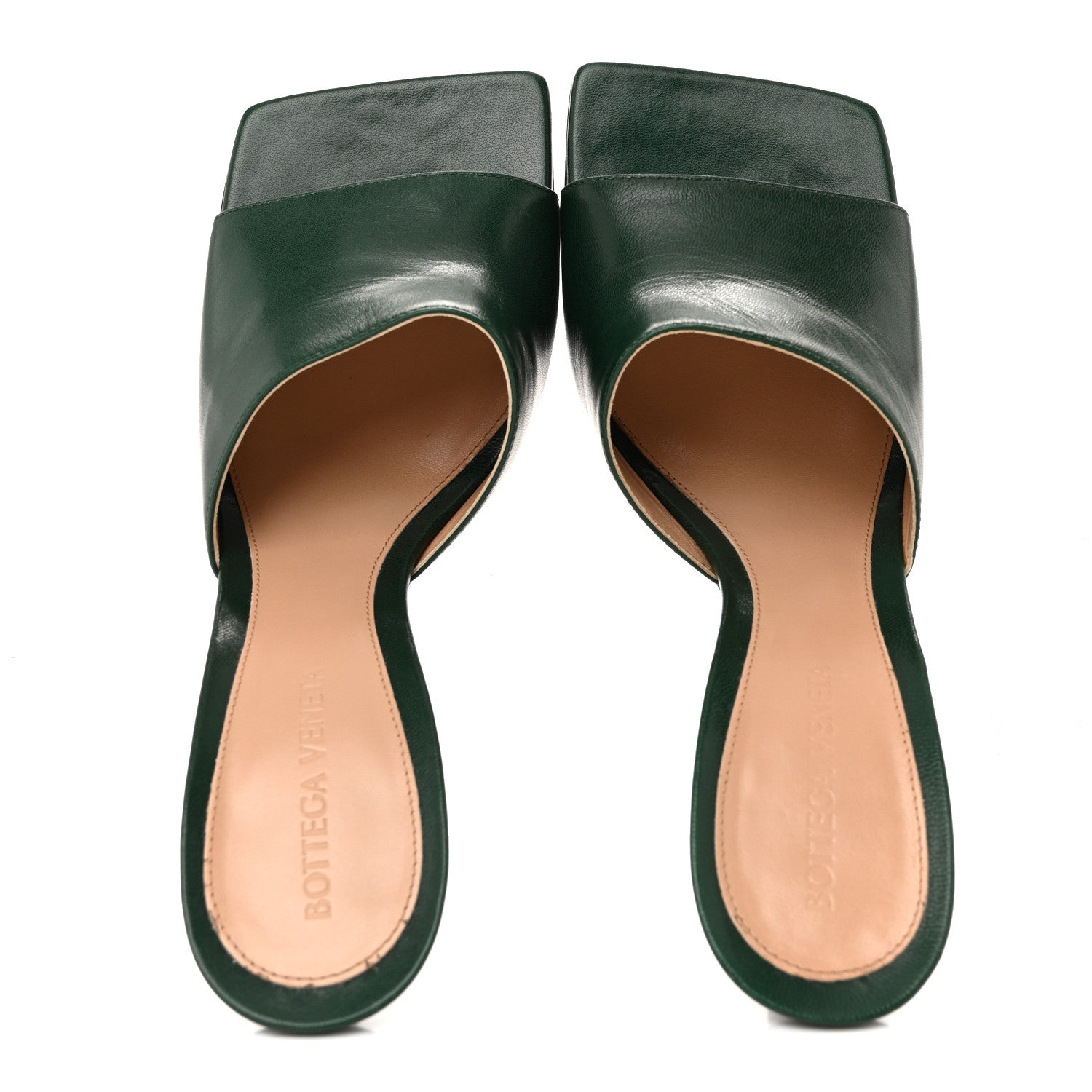 Bottega Veneta Lambskin Stretch Mule Sandals 38 Pine Green 1797949 Bottega Veneta Lambskin Stretch Mule Sandals 38 Pine Green 1797949