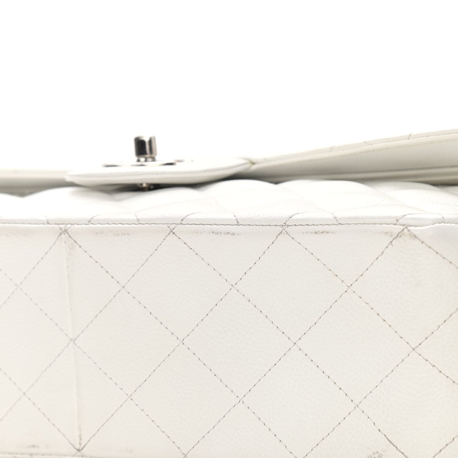 Chanel Caviar Quilted Jumbo Double Flap White 15 of 15