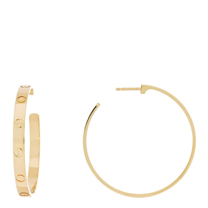 Cartier 18K Yellow Gold Large LOVE Hoop Earrings 1 of 5