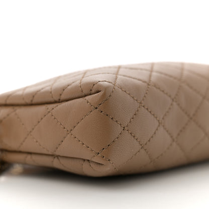 Saint Laurent Lambskin Quilted Gaby Zipped Pouch Dark Cork 9 of 11