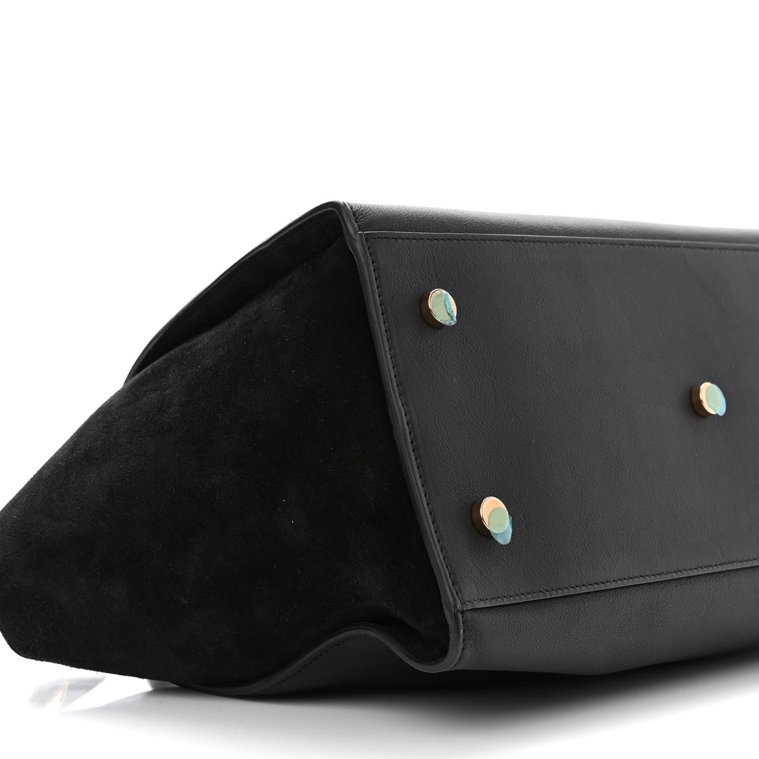 Saint Laurent Calfskin Suede Small Monogram Downtown Cabas Black 9 of 10