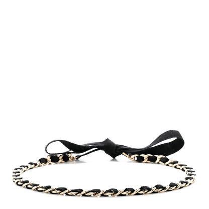 Chanel Grosgrain Chain CC Bow Belt Black Gold 2 of 4