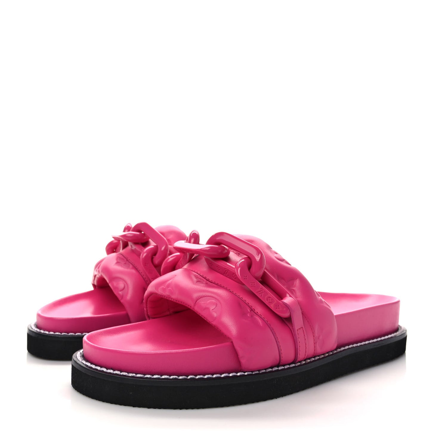 Calfskin Embossed Monogram Sunset Flat Comfort Mule 39 Rose Pop