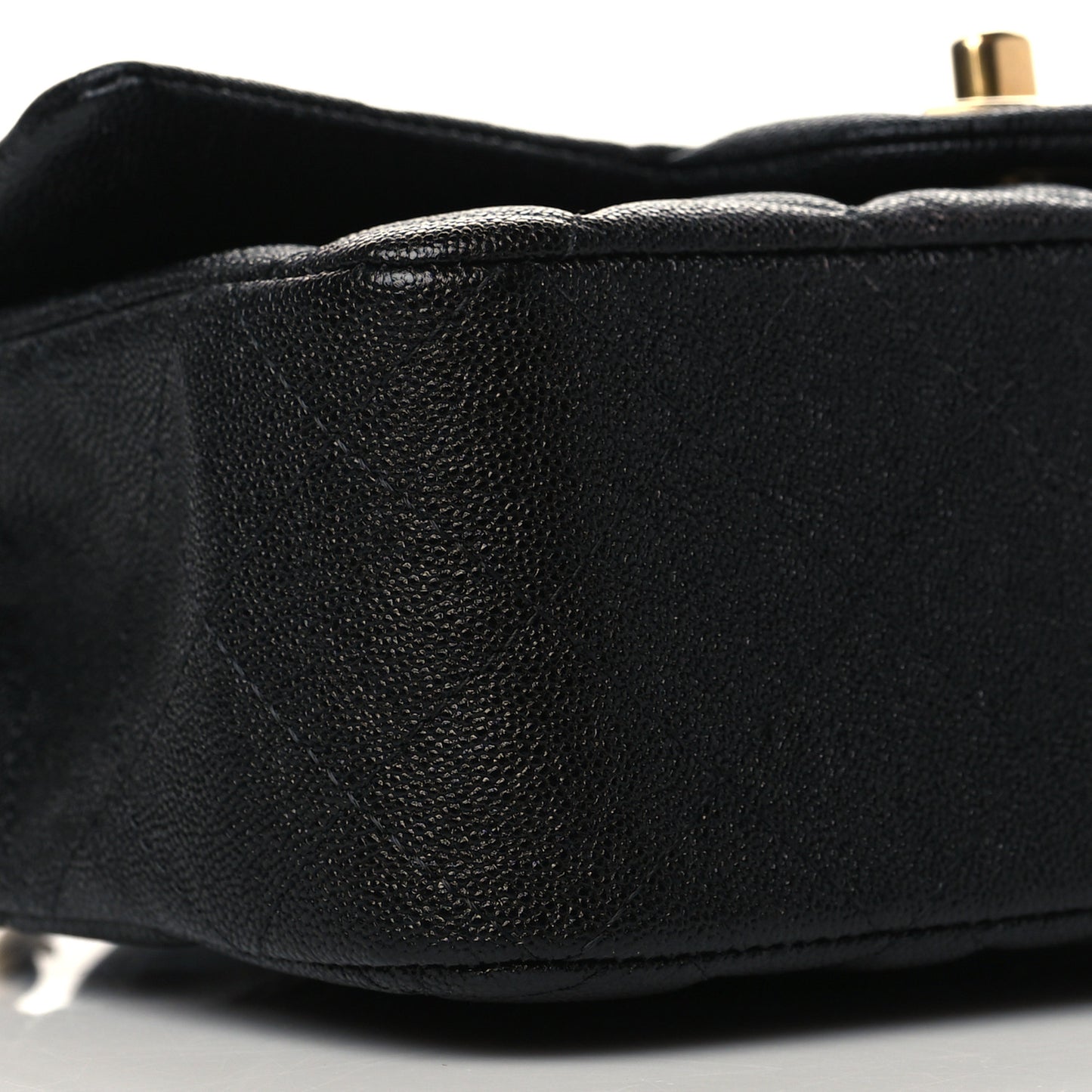 Caviar Quilted Mini Top Handle Rectangular Flap Black