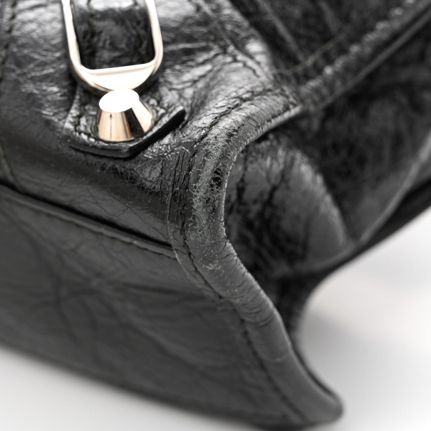 Agneau Classic Silver Hardware Mini City Black