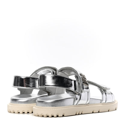 Christian Dior Metallic Dioract Sandals 36 Silver 3 of 5