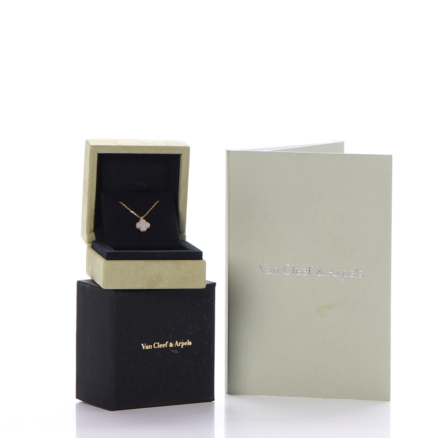 Van Cleef & Arpels 18K Yellow Gold Mother of Pearl Sweet Alhambra Pendant Necklace 10 of 10