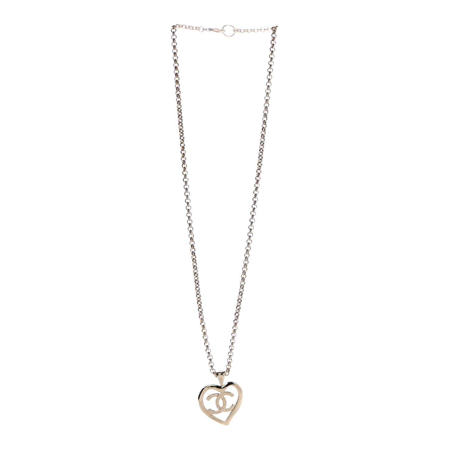 CC Heart Chain Pendant Necklace Gold