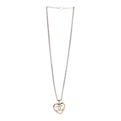 Chanel CC Heart Chain Pendant Necklace Gold 3 of 7