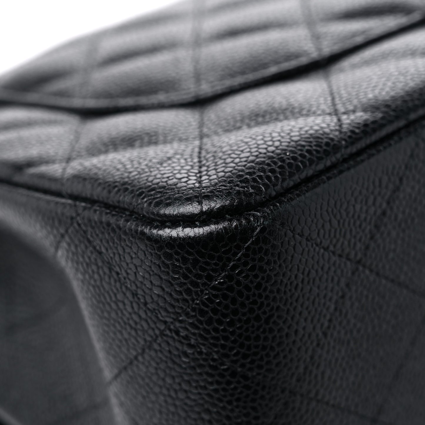 Caviar Quilted Jumbo Double Flap Black