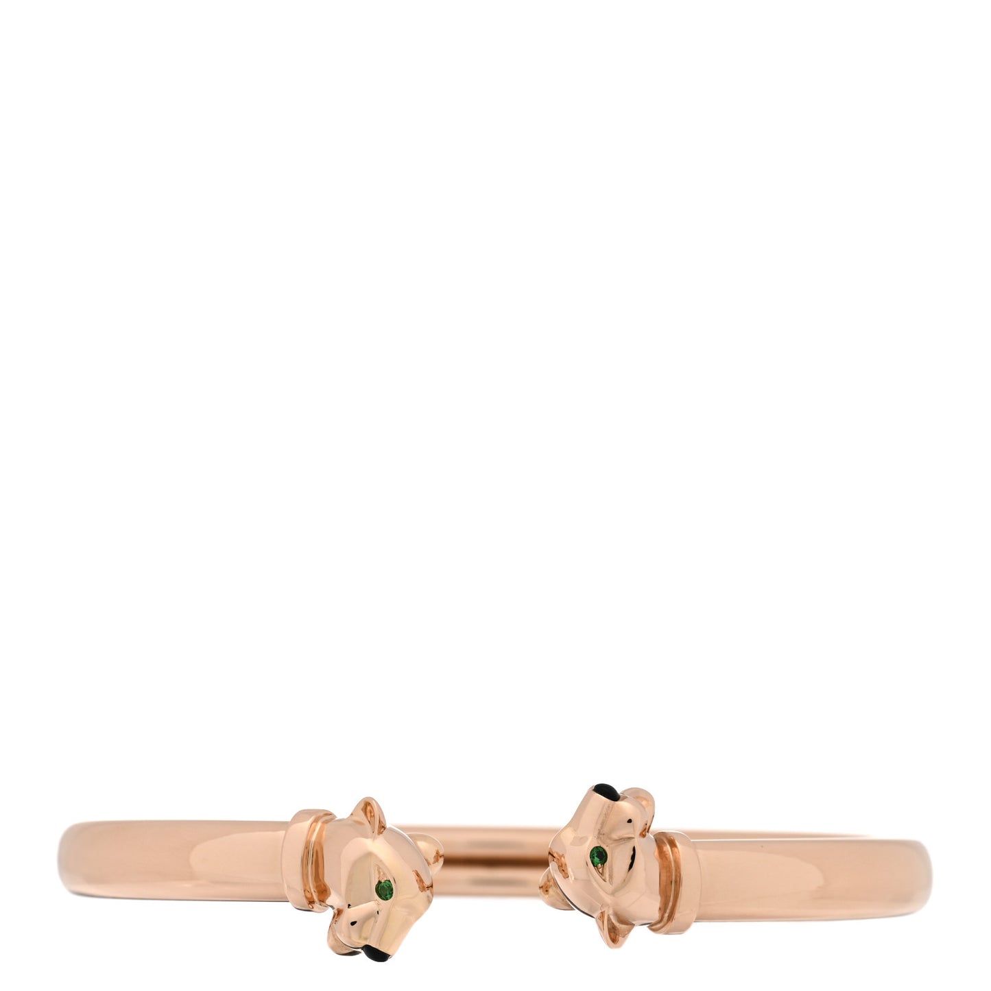 18K Pink Gold Tsavorite Garnet Onyx Panthere De Cartier Cuff Bracelet 18