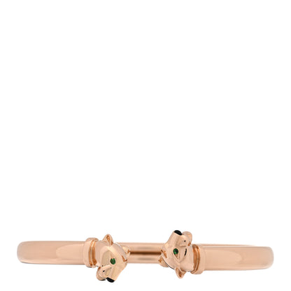 Cartier 18K Pink Gold Tsavorite Garnet Onyx Panthere De Cartier Cuff Bracelet 18 1 of 4