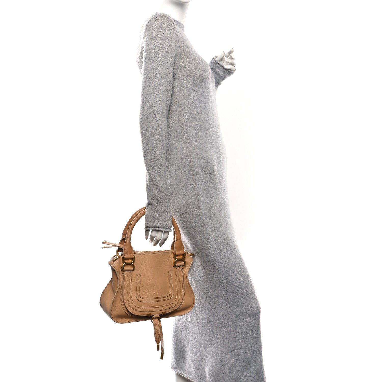 Chloe Calfskin Small Marcie Satchel Milky Brown 2 of 11