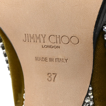 Jimmy Choo Velvet Crystal Bel 100 Pumps 37 Citrus 7 of 8