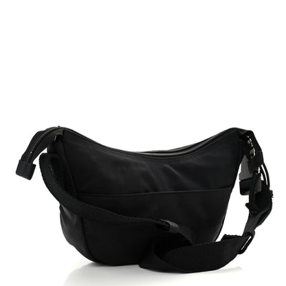 Balenciaga Recycled Sport Nylon Logo Embroidered Wheel Sling Bag Black White 3 of 9