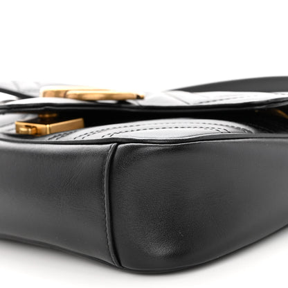 Gucci Calfskin Matelasse Mini GG Marmont Shoulder Bag Black 9 of 10