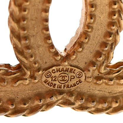 Chanel CC Drop Earrings Matte Gold 4 of 4