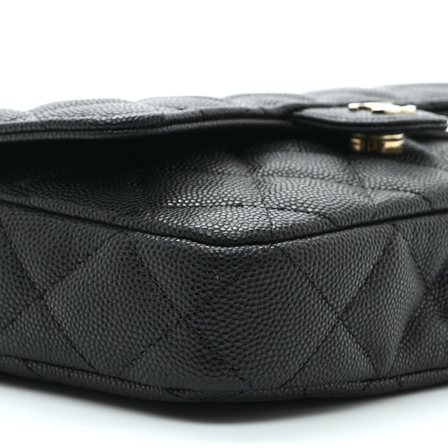 Chanel Caviar Quilted Flap Phone Holder With Chain Black 11 of 12
