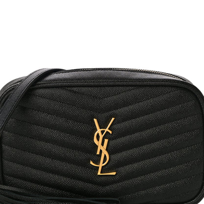 Saint Laurent Grain De Poudre Matelasse Monogram Mini Lou Camera Bag Black 7 of 10