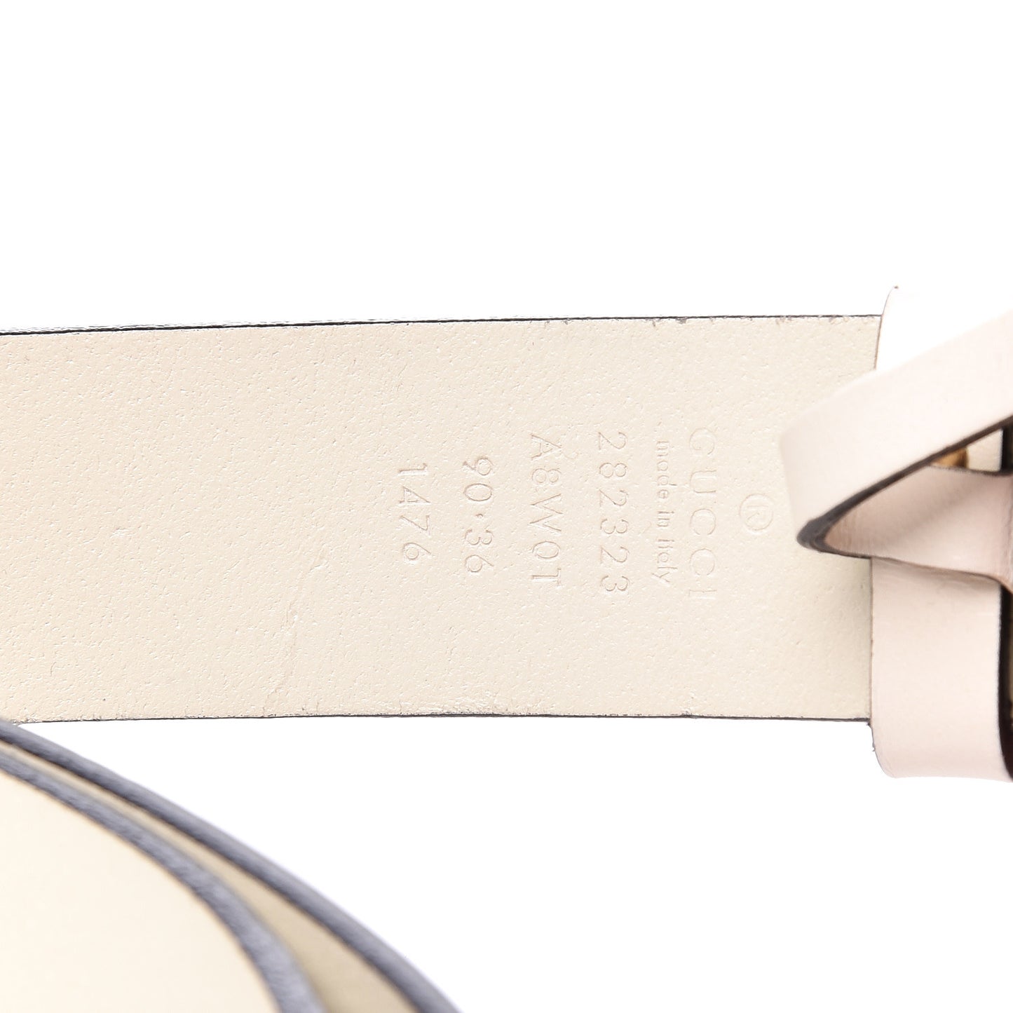 Margaux Calfskin Studded Interlocking G 30mm Belt 90 36 Mystic White