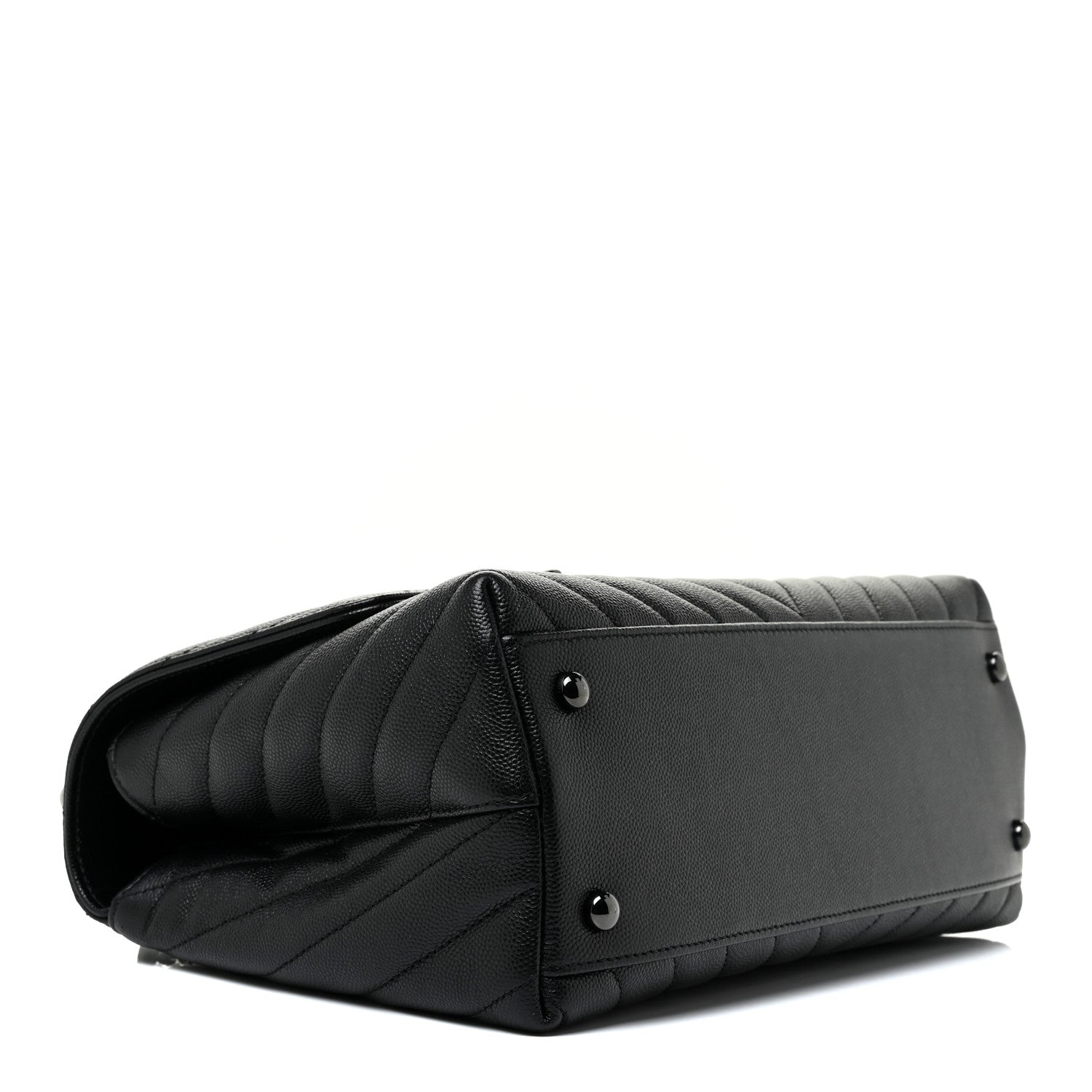 Chanel Caviar Chevron Quilted Small Coco Handle Flap So Black 4 of 14