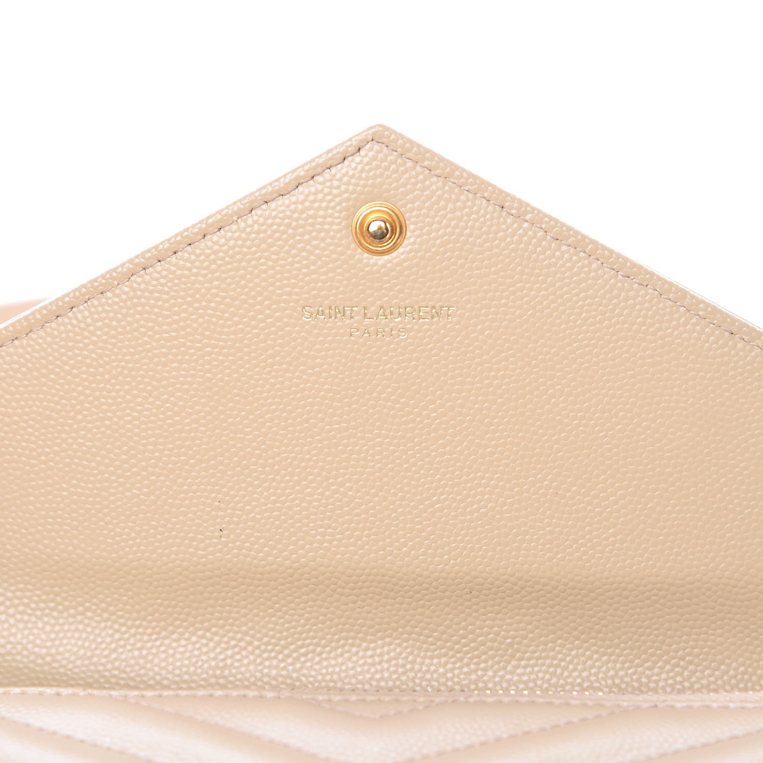 Saint Laurent Grain De Poudre Matelasse Chevron Monogram Envelope Chain Wallet Nude Powder 6 of 9