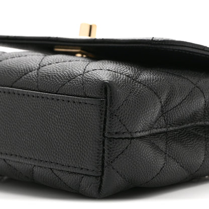 Chanel Caviar Quilted Coco Handle Clutch With Chain Black 10 of 10