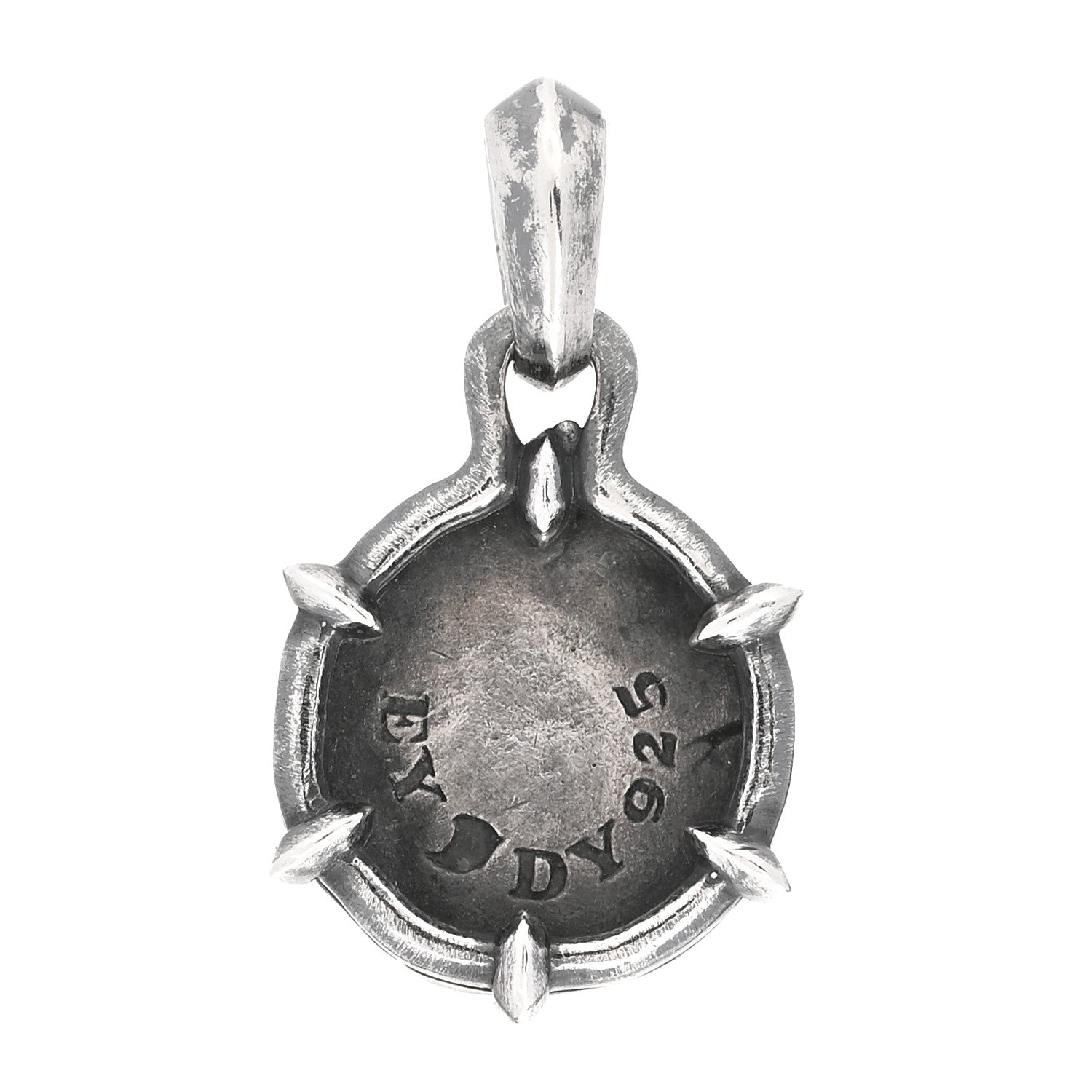 David Yurman Sterling Silver Greek Coin Amulet Pendant 3 of 4