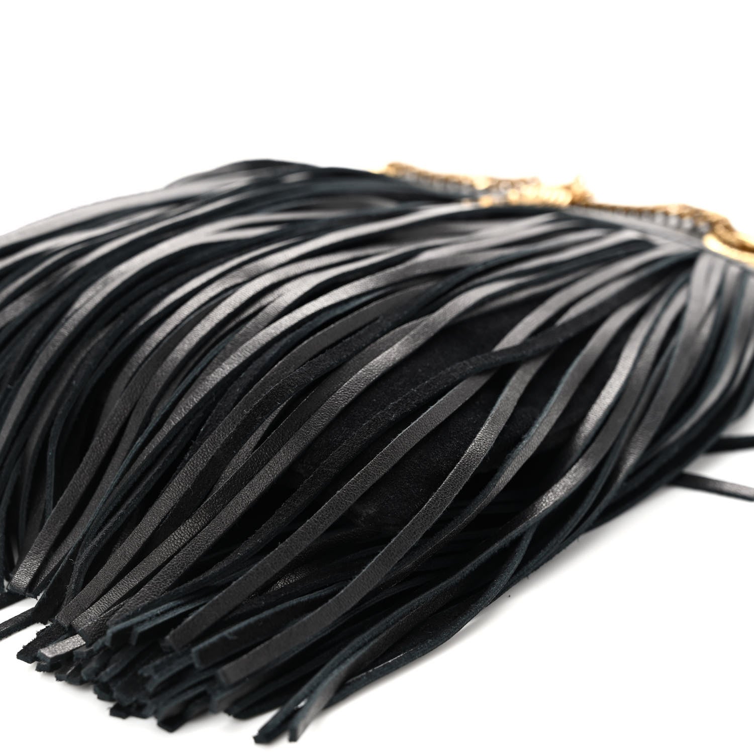 Saint Laurent Calfskin Small Grace Fringed Hobo Bag Black 9 of 9