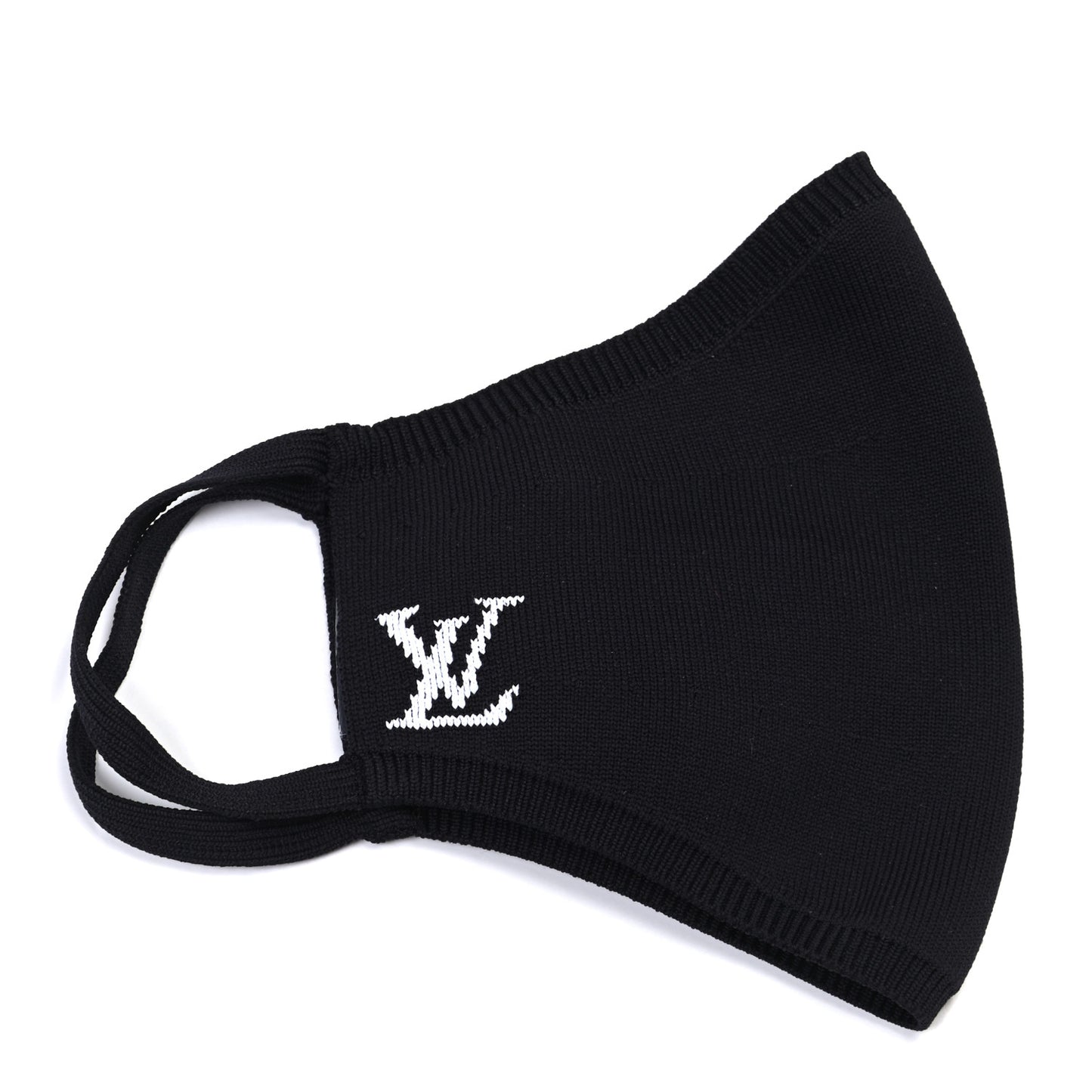 LV Initials Knit Face Mask Black