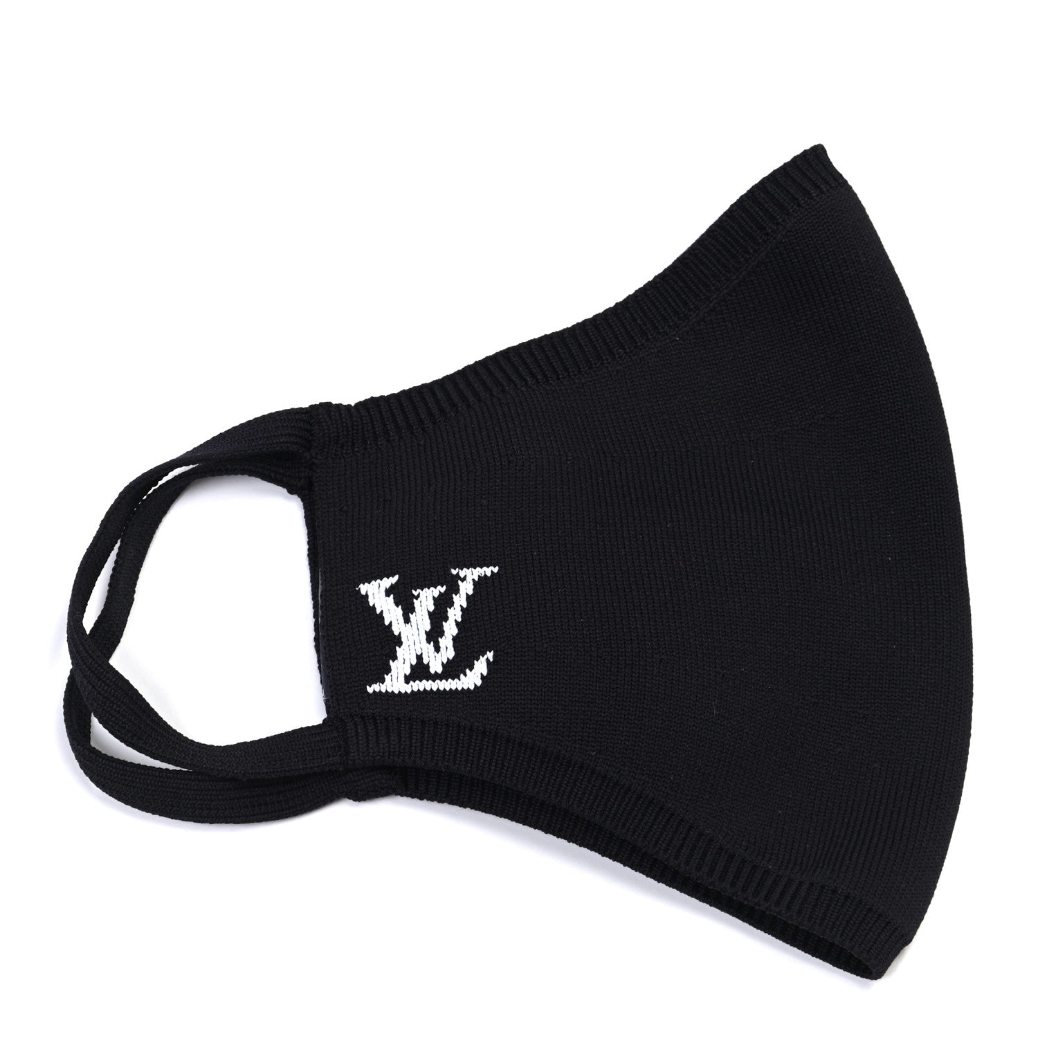 Louis Vuitton LV Initials Knit Face Mask Black 1 of 5