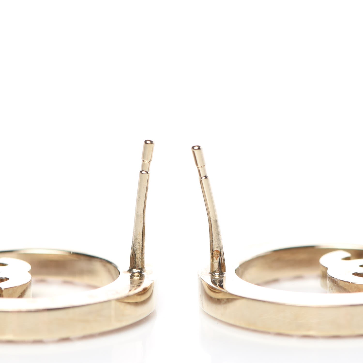 Chanel Crystal CC Earrings Pink Gold 4 of 5