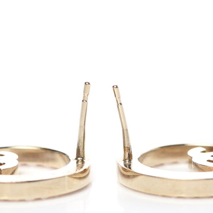 Chanel Crystal CC Earrings Pink Gold 4 of 5