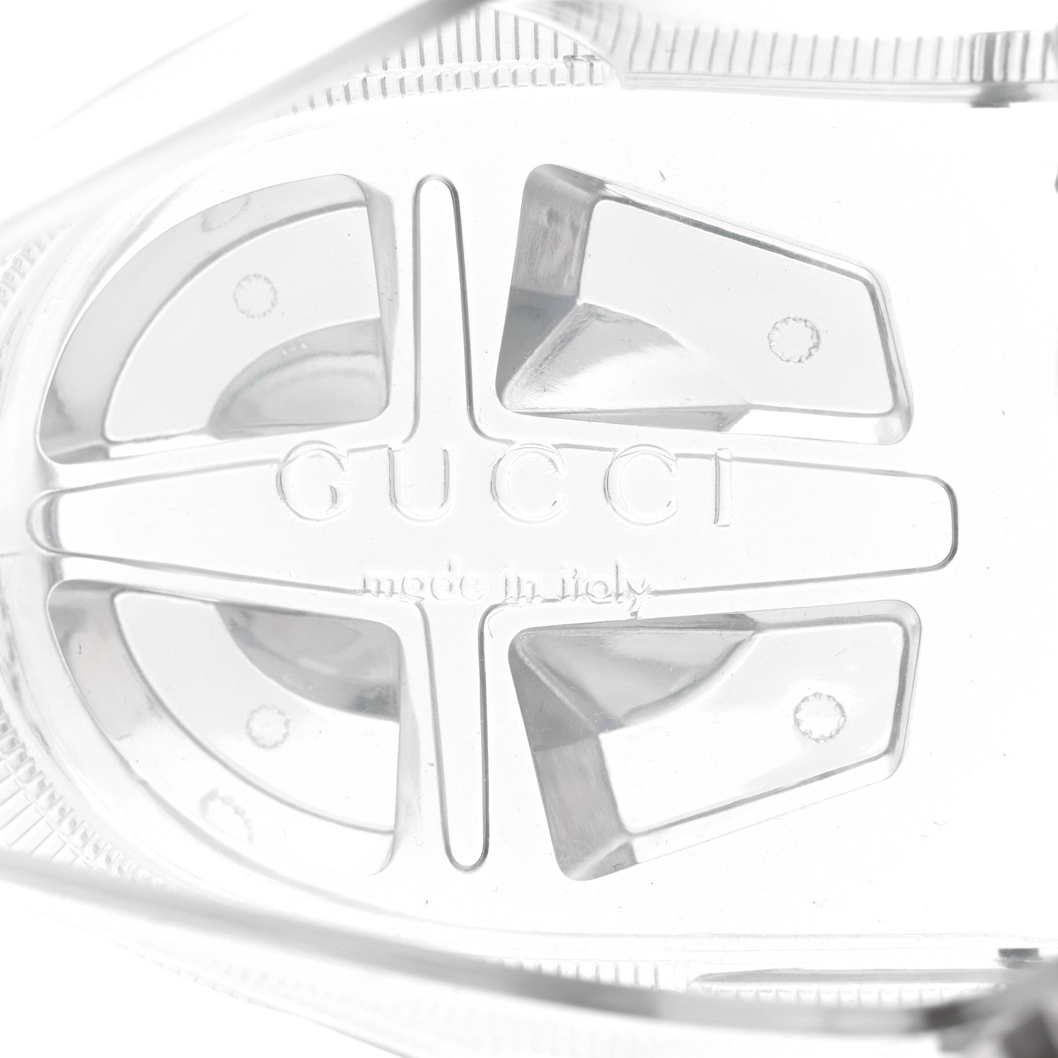 Gucci Shiny Rubber Double G Buckle Strap Sandals 35 Transparent 6 of 9
