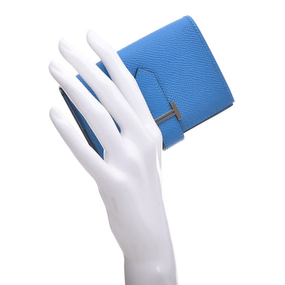 Hermes Epsom Mini Bearn Wallet Bleu Zellige 2 of 9