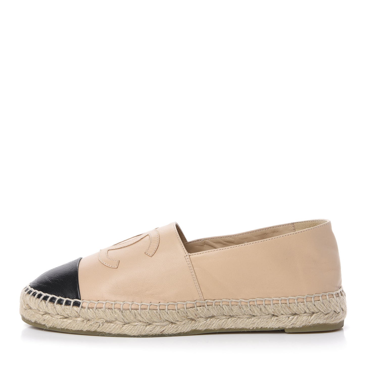 Lambskin CC Espadrilles 38 Beige Black