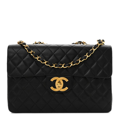 Chanel Lambskin Quilted XL Jumbo Single Flap Black 1 of 10