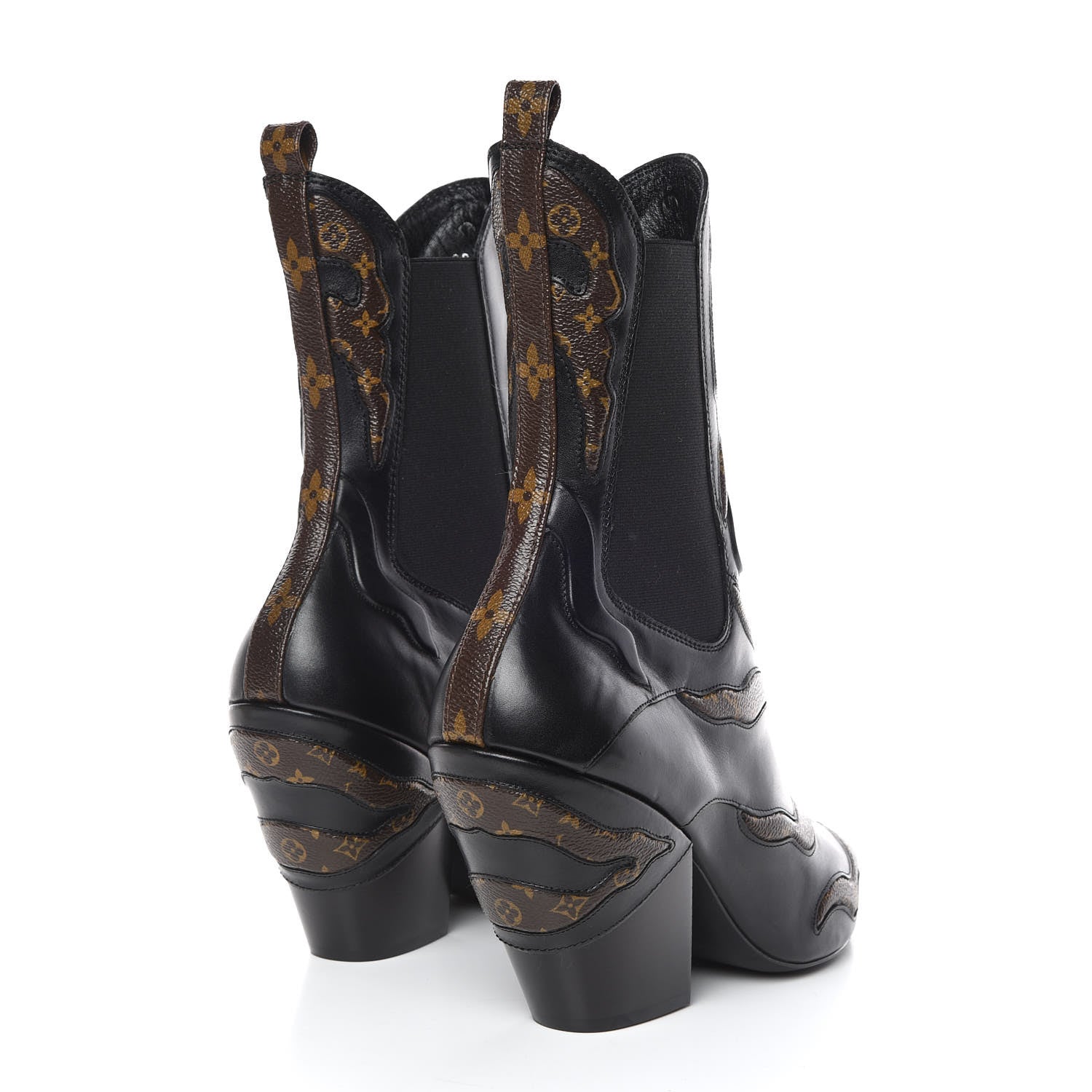 Louis Vuitton Calfskin Monogram Fireball Ankle Boots 38 Black 4 of 8