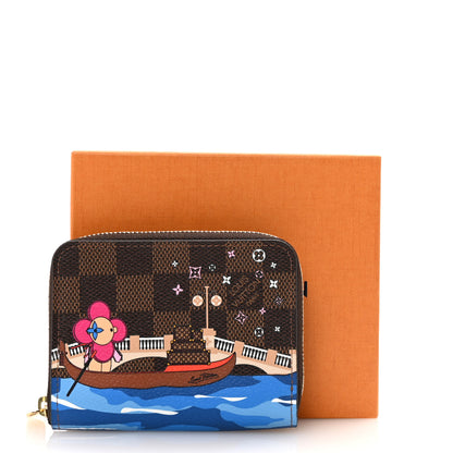 Louis Vuitton Damier Ebene 2019 Christmas Animation Zippy Coin Purse Blue 7 of 7