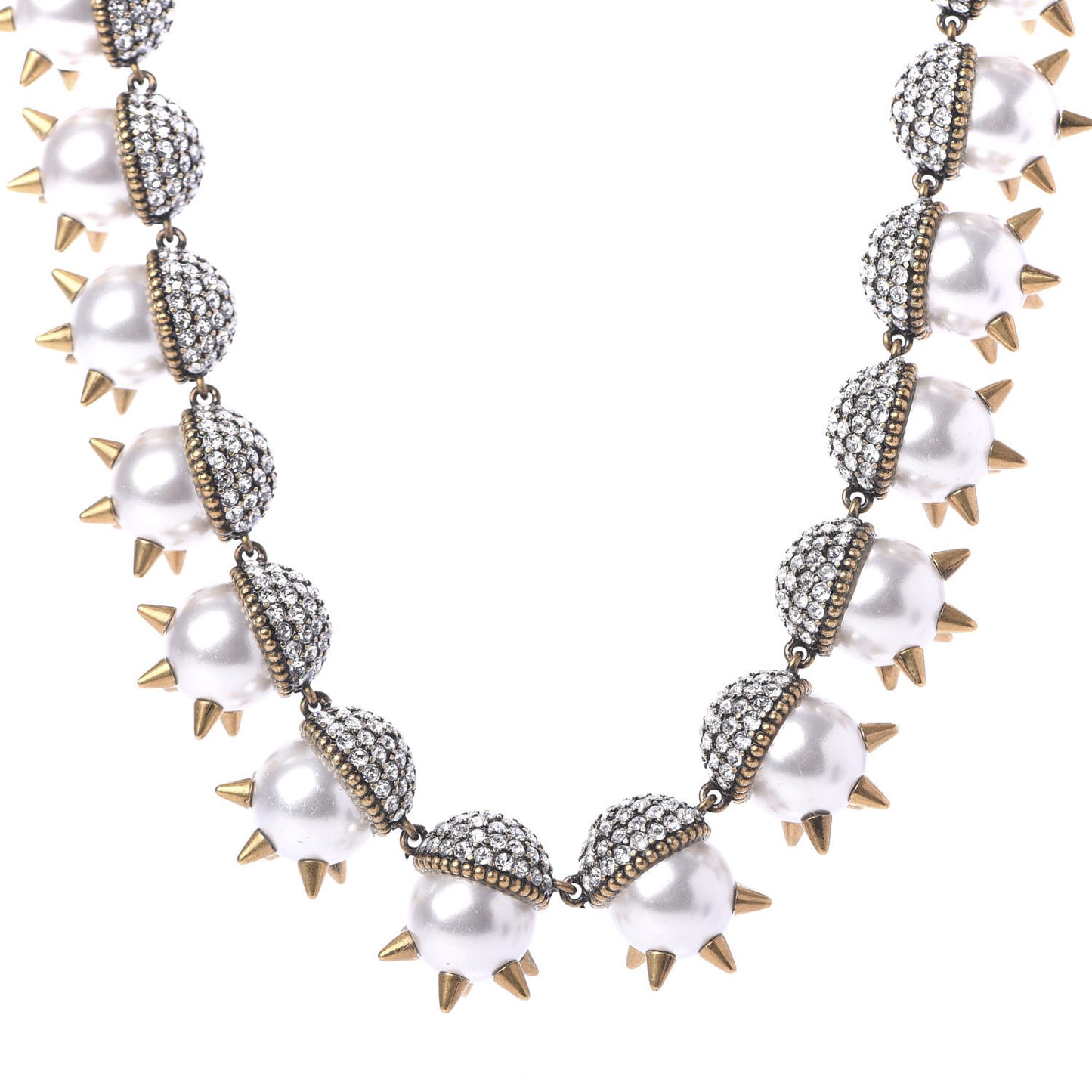 Spike Embellished Pearl Necklace